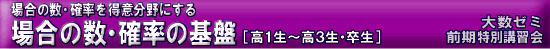 大数ゼミ　特別講習　場合の数・確率の基盤
