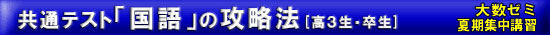 大数ゼミ　夏期講習　共通テスト「国語」の攻略法